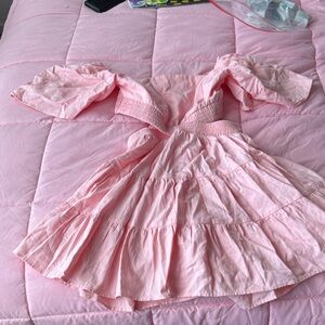 Pink Off-Shoulder Mini Dress